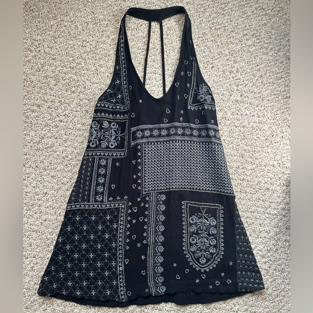 Free People Embroidered and Beaded Tunic Top